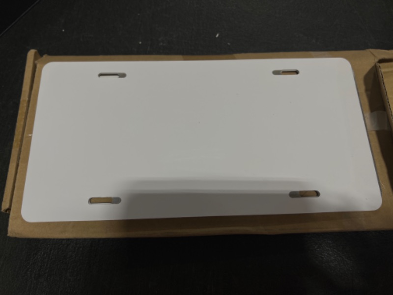 Photo 1 of 10 Pack Sublimation License Plate Blanks,Heat Thermal Transfer Sheet DIY Picture Sublimation Blank,Metal Aluminum Automotive License Plate Plates Tag for Custom Design Work - White THK-0.45mm (10Pack)