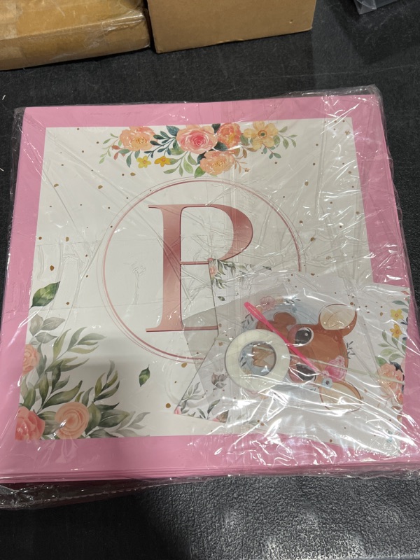 Photo 2 of Baby Boxes with Letters for Baby Shower, Baby Shower Decorations for Girl, Pink Rose Floral Balloon Boxes Baby Blocks, Gender Reveal Decorations, Pink Baby Shower Decor