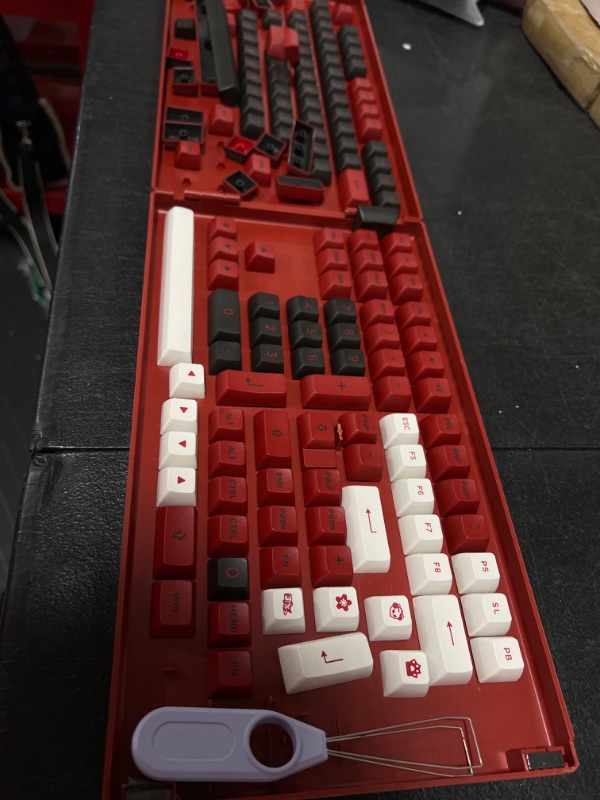Photo 2 of Akko Bred 158-Key ASA Profile PBT Double-Shot Keycap Set for Mechanical Keyboards with Collection Box