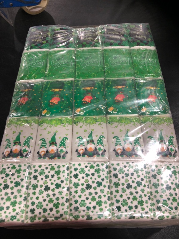 Photo 1 of 100PKS OF ST PATRICKS DAY MINI TRAVEL SIZE TISSUE PACKS