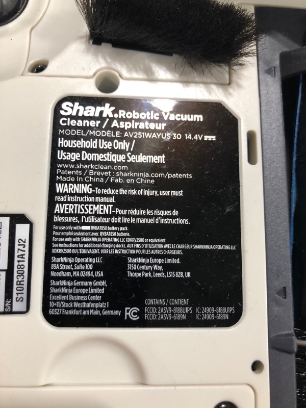 Photo 7 of  READ DESCRIPTION NOTES 
Shark AV2511AE AI Ultra Robot Vacuum, with Matrix Clean, Home Mapping, 60-Day Capacity Bagless Self Empty Base, Perfect for Pet Hair, Wifi, Compatible with Alexa, Black/Silver 60-Day Capacity + 2nd Generation READ DESCRIPTION