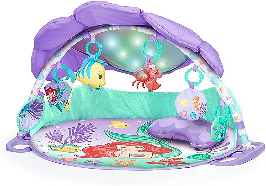 Photo 1 of Bright Starts The Little Mermaid Twinkle Trove Light-Up Musical Baby Activity Gym with Tummy Time Pillow, Newborn+