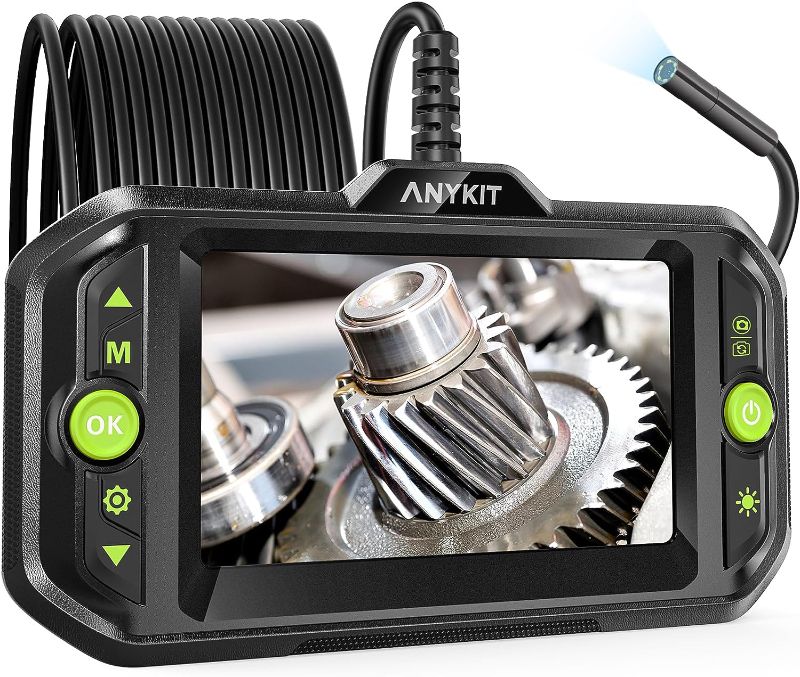 Photo 1 of Anykit 5.5mm Borescope Endoscope, 1080P Inspection Camera, IP67 Waterproof Snake Camera with 6 LED Lights, LCD Screen, 16.4FT Gooseneck Camera for Cylinder, Drain Pipe, Ceiling and HVAC Inspection
