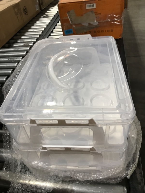 Photo 1 of 3 Tier Cupcake Carrier with Lid,Holds 36 Cupcakes or 3 Large Cakes Food Transporter Container with 3 Tier Stackable Layer Insert
