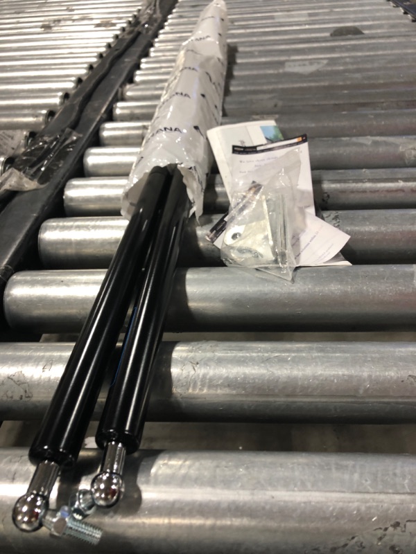 Photo 2 of 23 inch 100 lb Gas Prop Strut Shock 23" 445N/100LB Gas Spring Struts, 2Pcs Set with L-type Mounting Brackets for Heavy Duty RV Bed Murphy bed Large Garbage Box Floor Hatch Custom Window ARANA