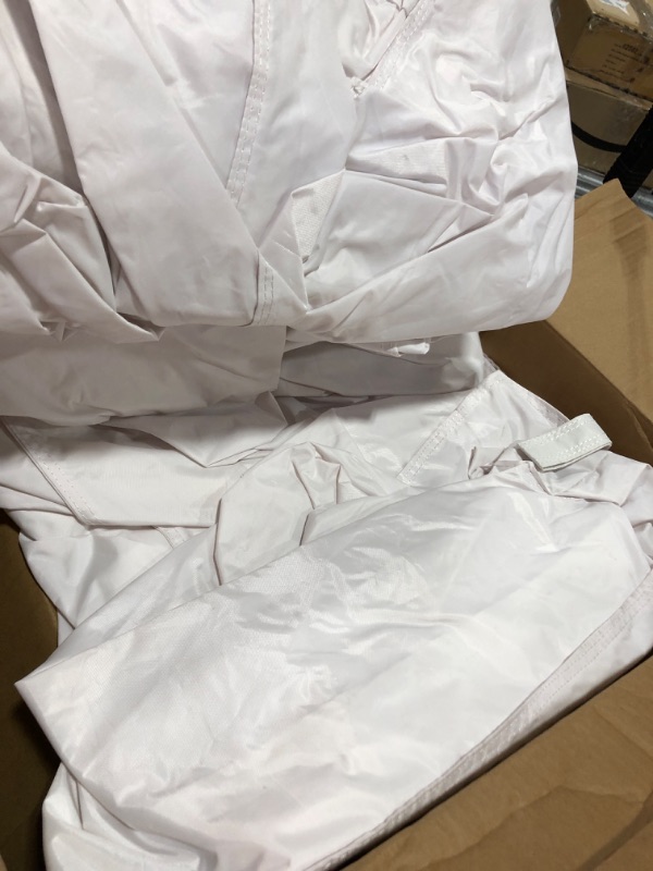 Photo 1 of White Bounce House with Blower, Inflatable Trampoline for Kids, Bounce House with Slide, Basketball Hoop, Target Ball, Durable and Easy to Install, Suitable for Kids Birthday 6FT×4.6FT white bounce house