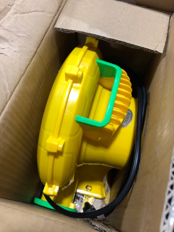 Photo 1 of White Bounce House with Blower, Inflatable Trampoline for Kids, Bounce House with Slide, Basketball Hoop, Target Ball, Durable and Easy to Install, Suitable for Kids Birthday 6FT×4.6FT white bounce house