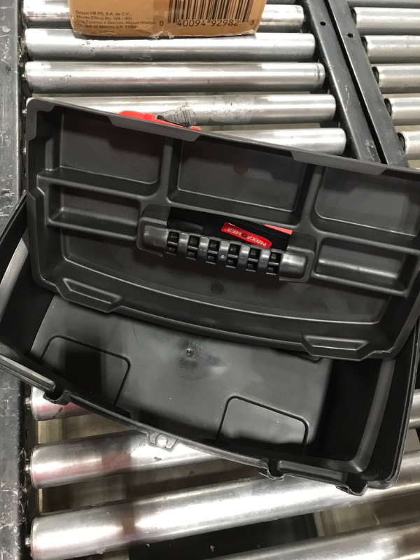 Photo 1 of MAXPOWER 17-Inch Tool Box, Plastic Tool Boxes with Removable Tray & Dual Lock Secured, Rated up to 33 Lbs 17 inch