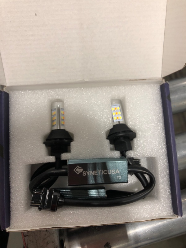 Photo 1 of Syneticusa 7443 Error Free Canbus Ready Red LED Brake Parking Tail Stop Turn Signal Light Bulbs DRL Parking Lamp No Hyper Flash All in One With Built-In Resistors