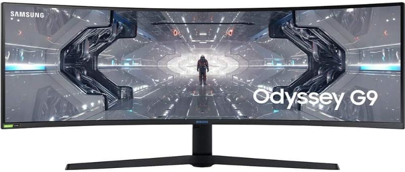 Photo 1 of SAMSUNG 49” Odyssey G9 Gaming Monitor, 1000R Curved Screen, QLED, Dual QHD Display, 240Hz, NVIDIA G-SYNC and FreeSync Premium Pro, LC49G95TSSNXZA,  white
