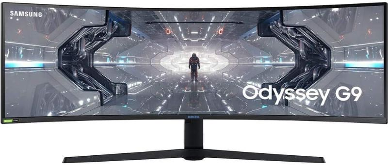 Photo 1 of ***3 LARGE BLACK LINES DOWN THE MIDDLE OF THE SCREEN** SAMSUNG 49” Odyssey G9 Gaming Monitor, 1000R Curved Screen, QLED, Dual QHD Display, 240Hz, NVIDIA G-SYNC and FreeSync Premium Pro, LC49G95TSSNXZA,  white  ***3 LARGE BLACK LINES DOWN THE MIDDLE OF THE