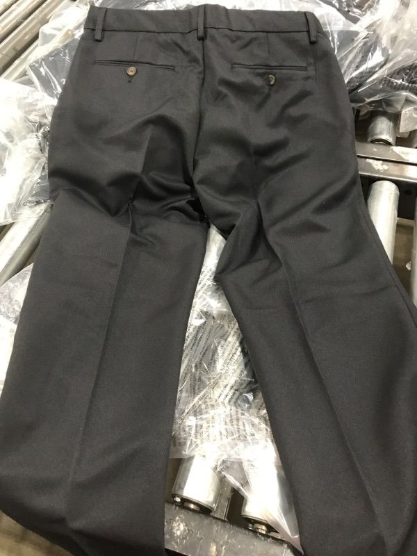 Photo 2 of Amazon Essentials Men's Slim-Fit Flat-Front Dress Pant Polyester Black 30W x 28L