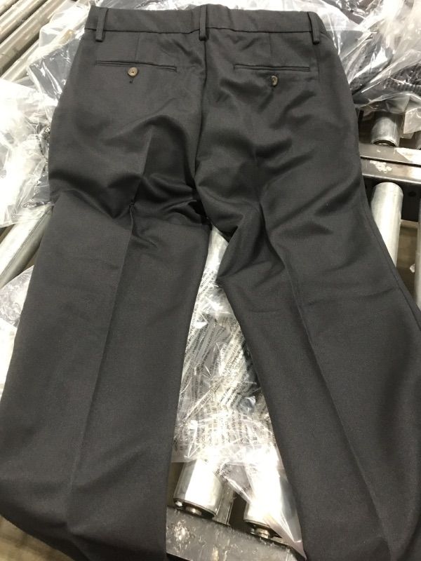 Photo 1 of Amazon Essentials Men's Slim-Fit Flat-Front Dress Pant Polyester Black 30W x 28L