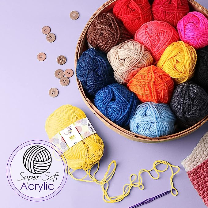 Photo 1 of 20 COLORS CROCHET KIT WITH TOOLS 