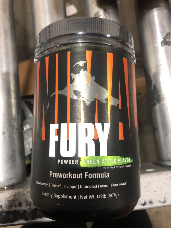 Photo 2 of Animal Fury Pre Workout Powder Supplement for Energy and Focus 5g BCAA 350mg Caffeine Nitric Oxide Without Creatine Powerful Stimulant for Bodybuilders 30 Servings, -, Green Apple, , 17.49 Ounce EXPIRES 4/2026