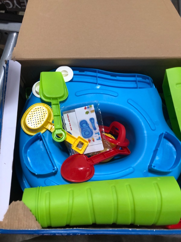 Photo 1 of Bennol Sand Water Table Toys for Toddlers Kids, 3-Tier Outdoor Sand and Water Play Table Toys for Toddlers Kids, Water Activity Tables Beach Toys for Outside Backyard for Toddlers Age 3-5
