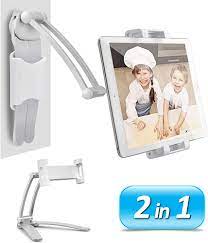 Photo 1 of AYADA Kitchen Cabinet Tablet Holder, 2 in 1 Wall Mount Desktop Stand for ipad 12.9 Aluminum Alloy Metal Adjustable Multiangle Foldable Universal Phone Tablet Bracket Cooking Table Counter Top 