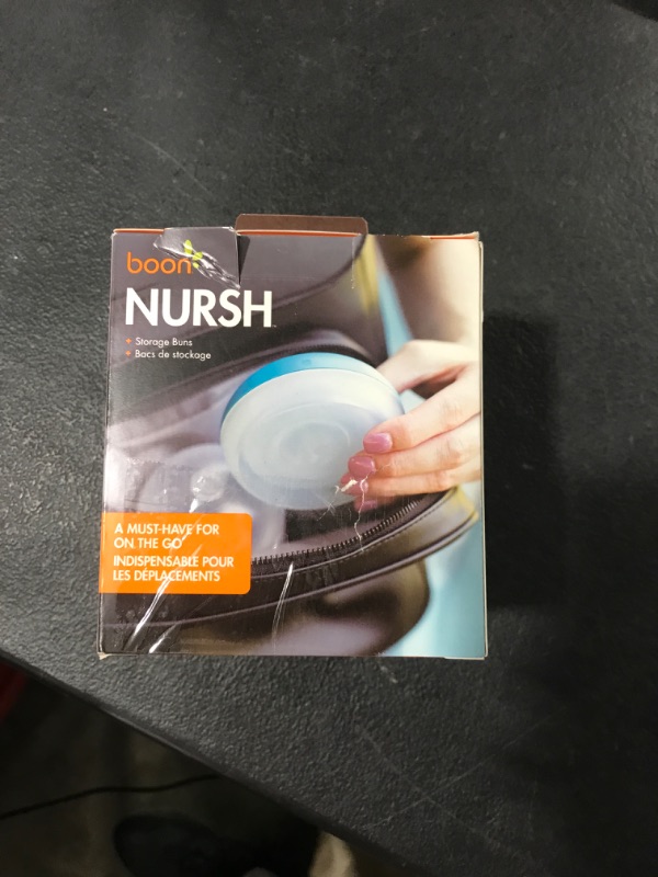 Photo 2 of Boon, NURSH Storage Buns (Pack of 3), Blue-white,3 Count (Pack of 1) & NURSH Silicone Replacement Nipple (Pack of 3) & NURSH Reusable Silicone Replacement Pouch, 4 Ounce (Pack of 3) 3 Count (Pack of 1) Storage Buns + Nipple + Pouch