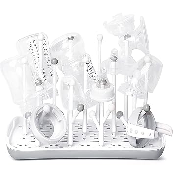 Photo 1 of Baby Bottle Drying Rack with Tray, Termichy High Capacity Bottle Dryer Holder for Bottles, Teats, Cups, Pump Parts and Accessories, Gray