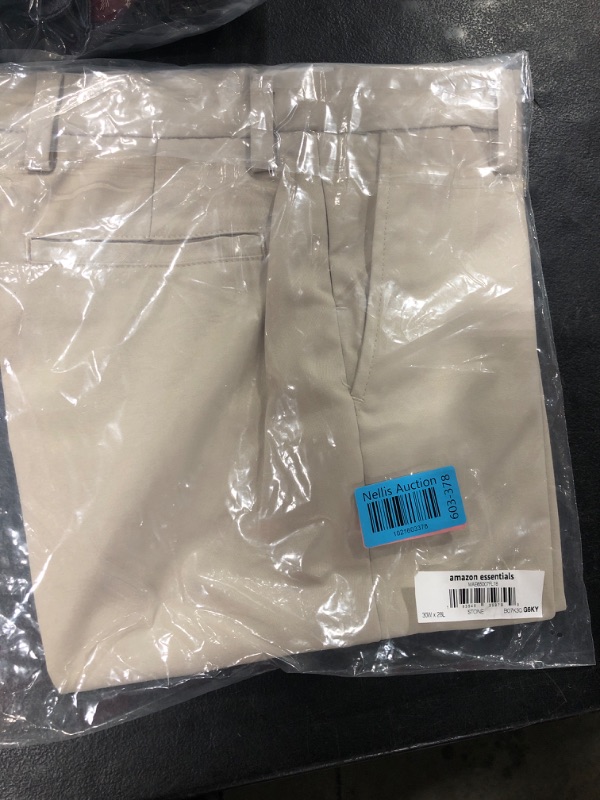 Photo 1 of Amazon Essentials Men's Slim-Fit Stretch Golf Pant Polyester Blend Stone 30W x 28L