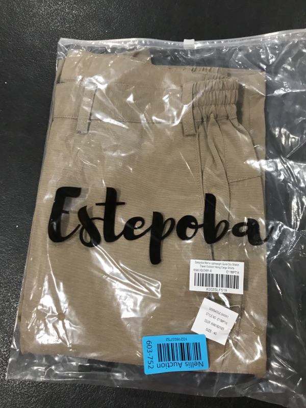 Photo 1 of Estephoba size 38/ 40 lightweight stretch shorts - khaki 