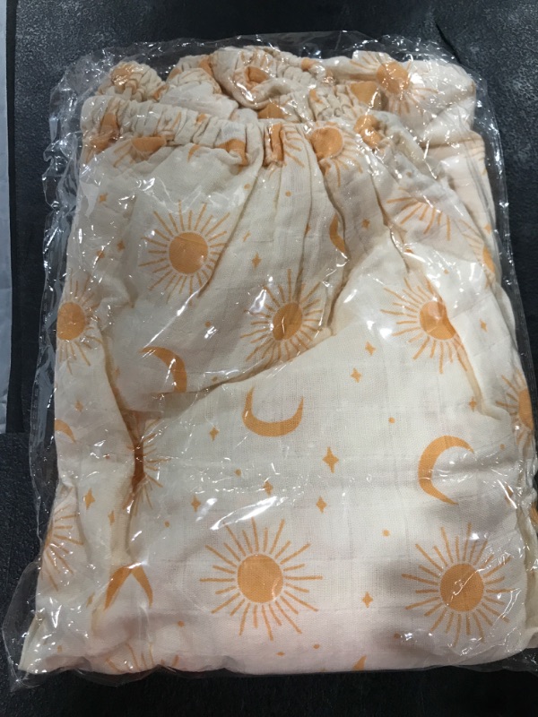 Photo 1 of bamboo cotton fitted crib sheet - sun and moon