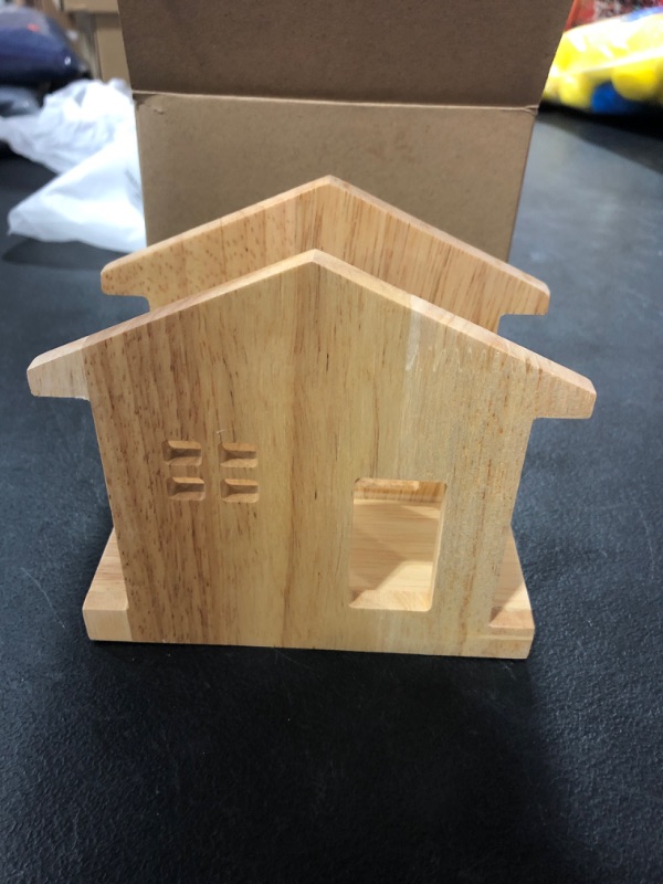 Photo 2 of  farmhouse napkin holder for table, wooden house design rustic napkin holder for kitchen dining restaurant thanksgiving christmas new year family party home décor