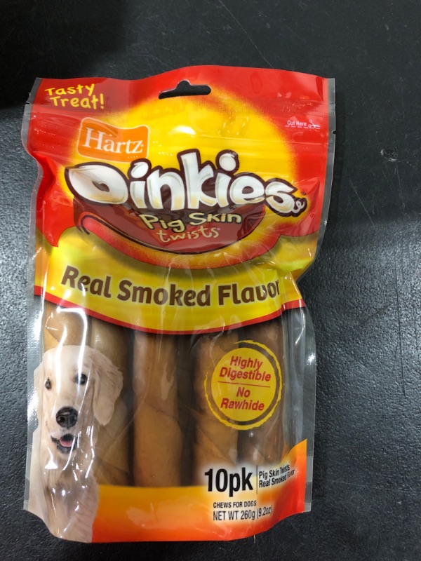 Photo 2 of Hartz Oinkies Pig Skin Twists 3" (10 Pack) Twist Smoked 10 Count (Pack of 1)