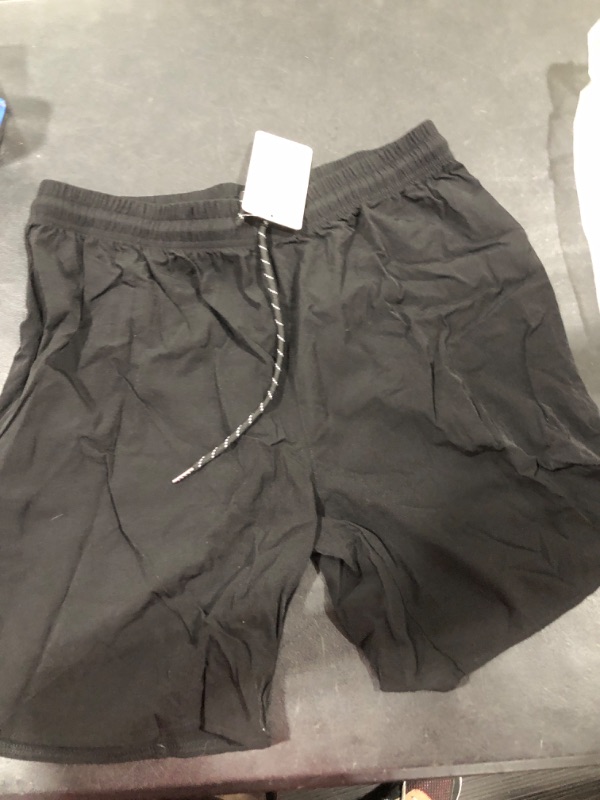 Photo 1 of CANGHPGIN Men's Workout Athletic Running Shorts 7 inch Lightweight Sports Gym Shorts with Pockets Large Black