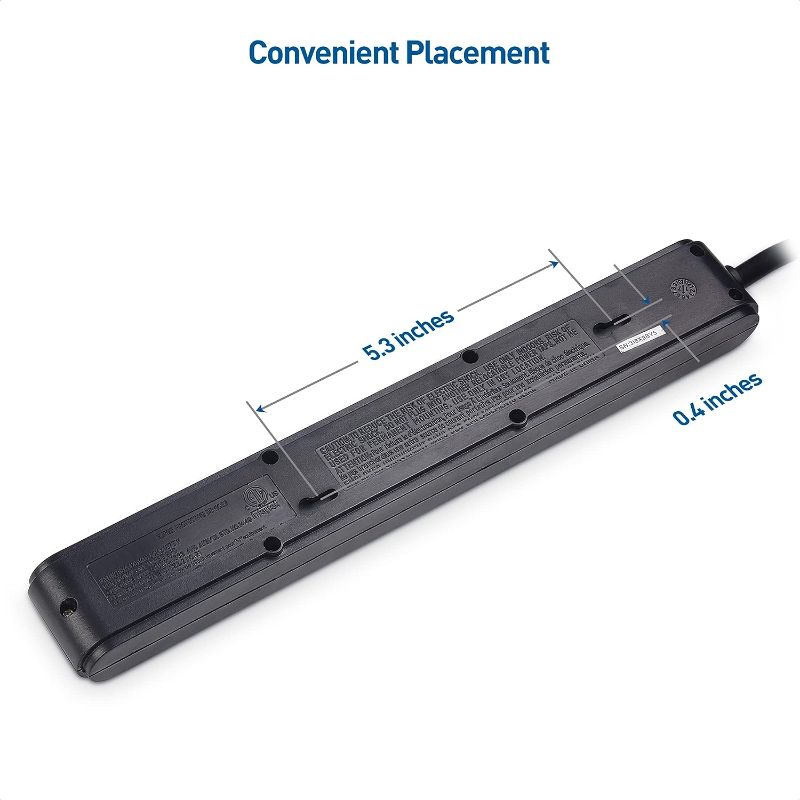 Photo 1 of  6-Outlet Surge Protector Power Strip with USB Ports,