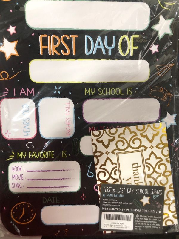 Photo 1 of 12 PACK FIRST DAY OF SCHOOL BOARDS 
GREAT FOR SCHOOL TEACHERS