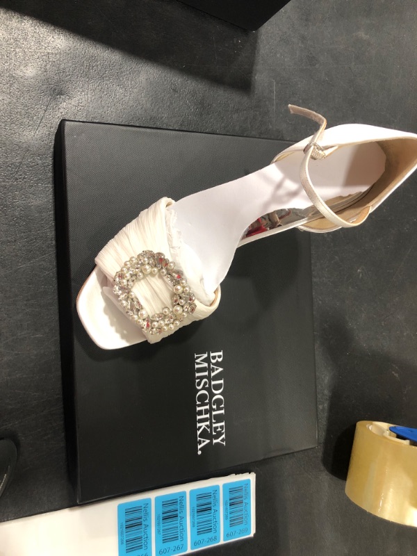 Photo 2 of Badgley Mischka Women's Nina Heeled Sandal 11 White Satin