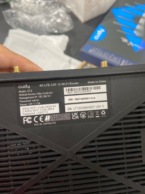 Photo 1 of Cudy 4G LTE Cat 12 WiFi Router, LTE Modem Router, Qualcomm Chipset, Dual SIM 4G Cellular Router, AC1200 Dual Band WiFi, 4 Gigabit Ports, OpenVPN, WireGuard, Band Lock, TTL, at Command