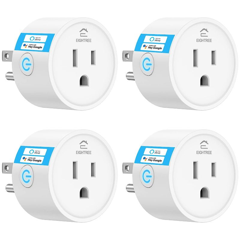 Photo 1 of Smart Plug EIGHTREE, Alexa Smart Plugs That Work with Alexa and Google Home, Compatible with SmartThings, Smart Outlet with WiFi Remote Control and Timer Function, 2.4GHz Wi-Fi Only, 4Packs