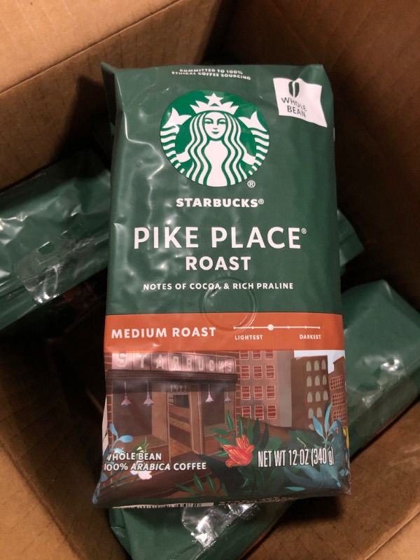 Photo 2 of Starbucks Medium Roast Whole Bean Coffee — Pike Place Roast — BOX OF 6 (12 oz.) EXP. DATE 08/25/2023