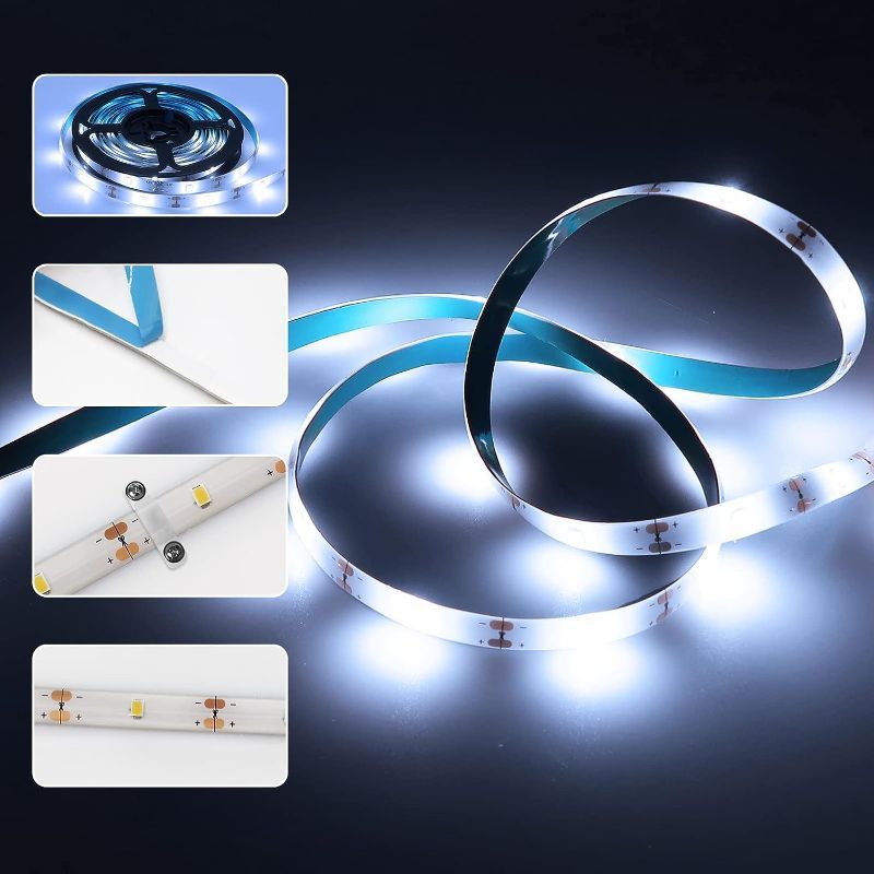 Photo 1 of DBFAIRY Battery Operated Strip Lights Under Cabinet Lights Strip 10Ft 90LED Backlight Strip Closet Lights White for Kitchen, Camping, Wardrobe, Mailbox, Corner Light Strip, Easy DIY Strip Lights 2 SET