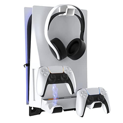 Photo 1 of NexiGo PS5 Wall Mount Kit with Charging Station, Dual Controller Chargers, Steel Wall Stand, and Headphone Hanger - Compatible with Playstation 5 (Dis
