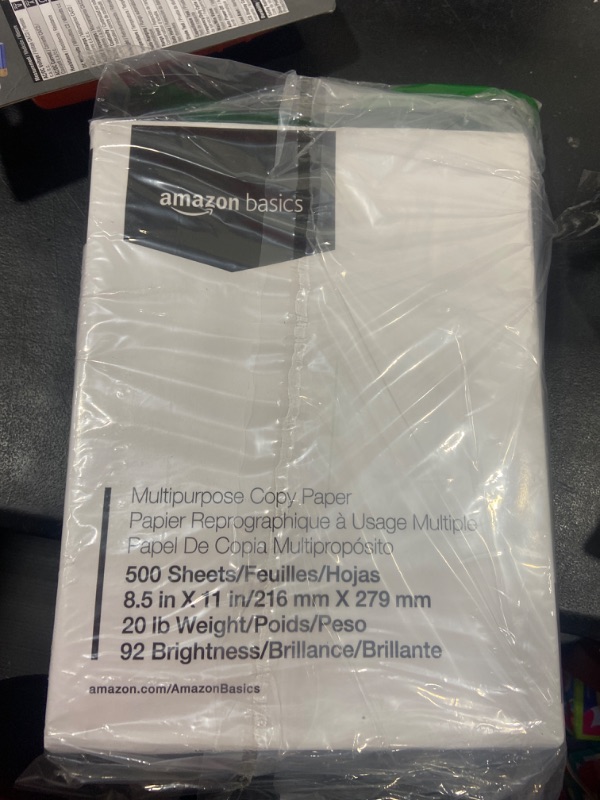 Photo 2 of Amazon Basics Multipurpose Copy Printer Paper, 8.5 x 11 Inch 20Lb Paper - 1 Ream (500 Sheets), 92 GE Bright White 1 Ream | 500 Sheets Multipurpose (8.5x11) Paper