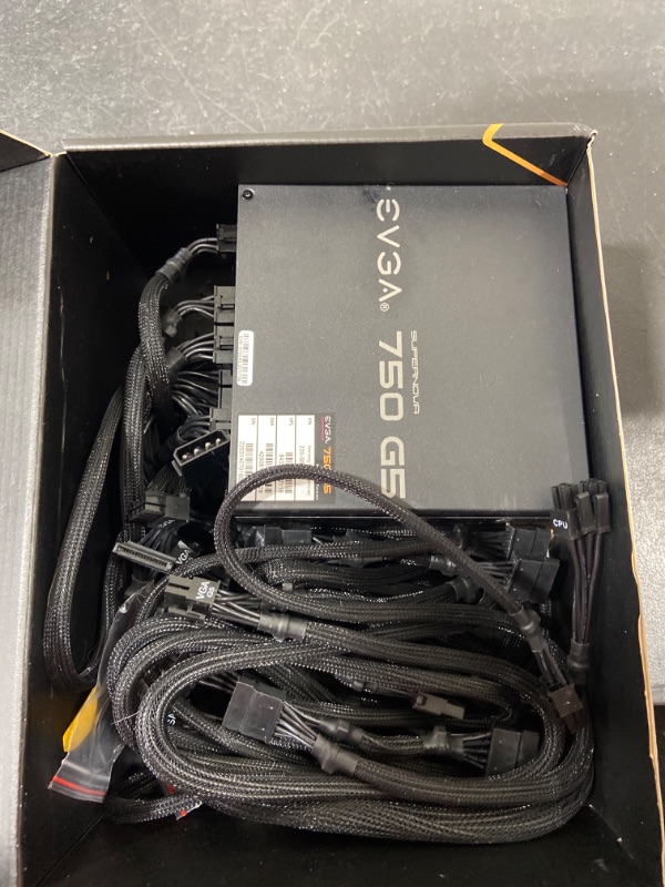 Photo 1 of EVGA 220-G5-0750-X1 Super Nova 750 G5, 80 Plus Gold 750W, Fully Modular, ECO Mode with Fdb Fan, 10 Year Warranty, Compact 150mm Size, Power Supply 750W G5 Power Supply