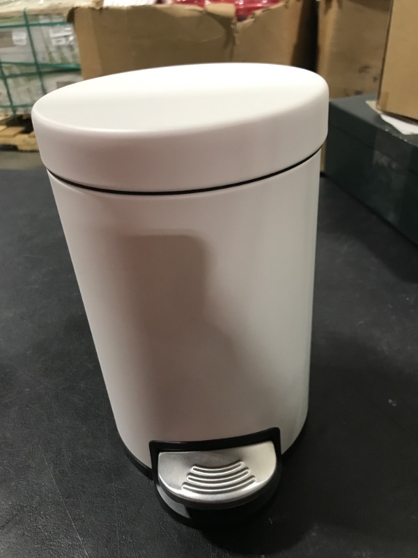 Photo 1 of Small Trash Can with Lid for Bathroom,Bedroom,Office,Mini Garbage can with Foot Pedal for Small Space, Anti-Fingerprint Brushed Garbage Can, 0.8Gal/3L