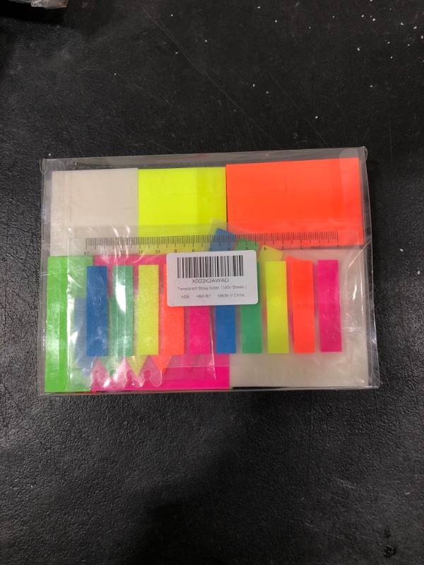 Photo 1 of Lanbowang Transparent Sticky Notes - Clear Post It Notes Plus Quantity Set - Various Sizes and Colors to Meet Different Scenarios - for Book Annotations and Office File Revisions?1950Sheets ?
