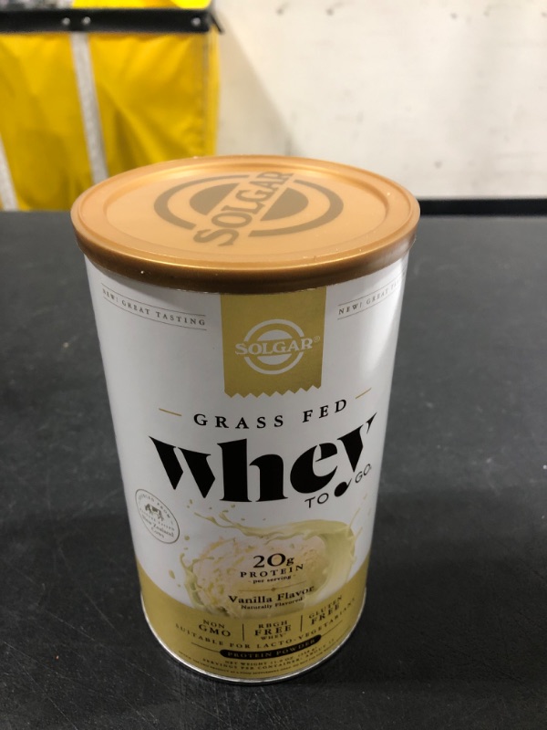 Photo 2 of Solgar Grass Fed Whey to Go Protein Powder Vanilla, 11.9 oz - 20g of Grass-Fed Protein from New Zealand cows - Great Tasting & Mixes Easily - Supports Strength & Recovery -, 13 servings 13 Servings (Pack of 1) Vanilla BB12.23