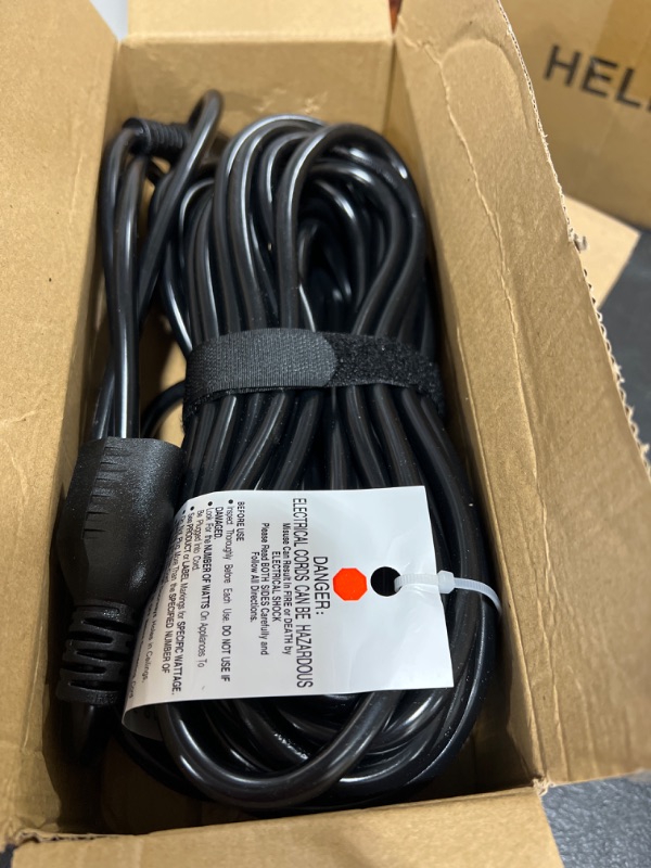 Photo 2 of Black Outdoor Extension Cord 50 ft 16/3 Gauge Waterproof, Cold Weatherproof -58°F, Flame Retardant, Flexible 3 Prong Heavy Duty Electric Cord for Lawn Office,13A 1625W 16AWG SJTW, ETL Listed PlugSaf 50 Foot