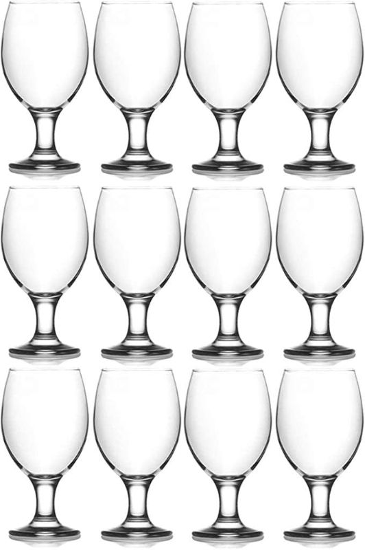 Photo 5 of 12 Piece Water Goblet Glass Set - Strong Stemmed Glasses For Drinking Water, Juice, Wine, Mixed Drinks, and Cocktails (Water Goblet (13.5 oz))