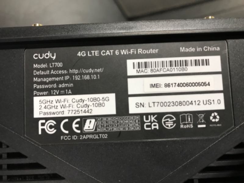 Photo 4 of Cudy 2023 New 4G LTE Cat 6 WiFi Router, Qualcomm Chipset, LTE Modem Router, Dual SIM 4G Cellular Router, AC1200 Dual Band WiFi, 4 Gigabit Ports, OpenVPN, WireGuard, Band Lock, TTL, at Command