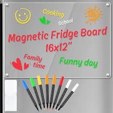 Photo 1 of 2 Set Acrylic Magnetic Dry Erase Fridge Whiteboard for Fridge 17x12", 
