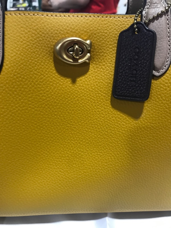 Photo 3 of COACH Color-Block Leather Willow Tote 24 One Size Yellow Gold Multi PLEASE READ NOTES