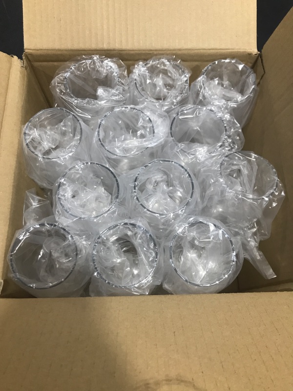 Photo 2 of 24 piece Stemless Unbreakable Crystal Clear Plastic Wine Glasses Set of 24 (10 Ounces) Clear 10.0 ounces