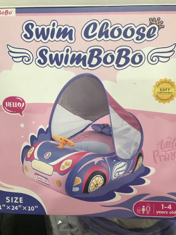 Photo 1 of Baby Pool Float with 3D Car Design, Heavy Duty PVC Baby Swim Float, Toddler Pool Float, Swimming Floats Seat Boat with Steering Wheel for 12-18, 12-24 Months, Age 2-3, 1-4 Years Girl