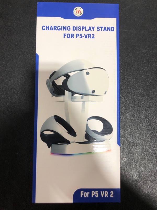 Photo 2 of  PS VR2 Fast Charging Station,Dual Charger Dock for PS5 VR2 Sense Controller with LED RGB Light & Magnetic Interface,PS VR 2 Headset Storage Stand Mount,for Playstation VR 2 Accessories